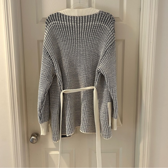 The Kooples NWT Navy Striped Long Line Cardigan - Picture 10 of 11